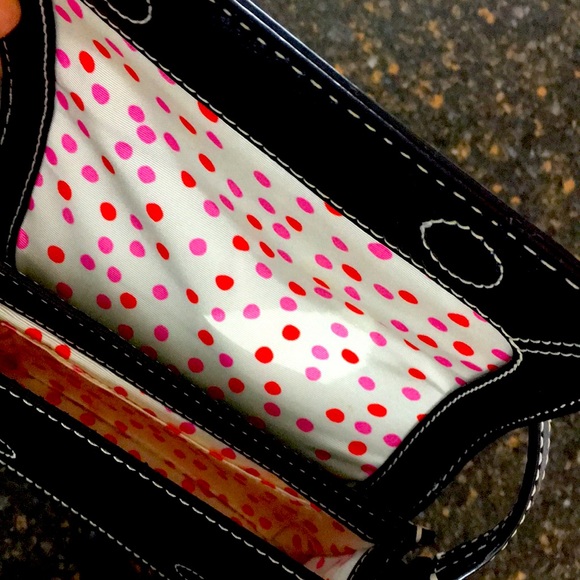 Lovely, Mint condition black leather Kate Spade crossbody purse. - Picture 3 of 10